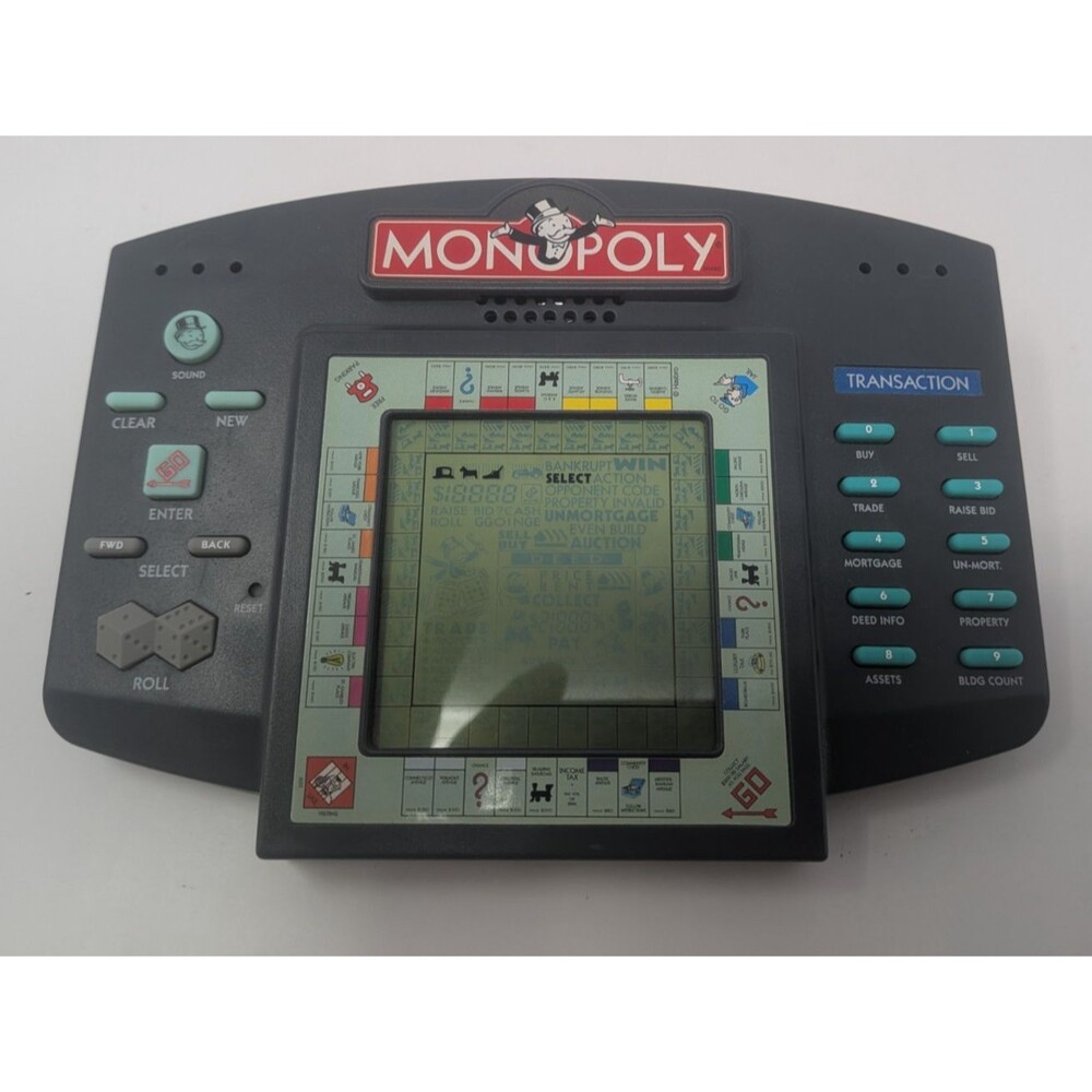 1997 Hasbro Monopoly Electronic Handheld LCD Talking Game Y2K Retro Works VTG